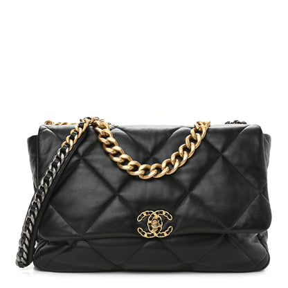 Chanel Lambskin Quilted Maxi Chanel 19 Flap Black 1 of 10