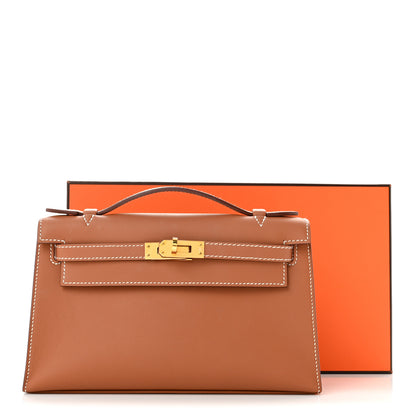 Hermes Swift Kelly Pochette Clutch Gold 12 of 12