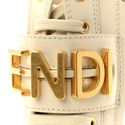 Fendi Vitello Abrasivato Fendigraphy 50mm Biker Boots 36 White 10 of 11