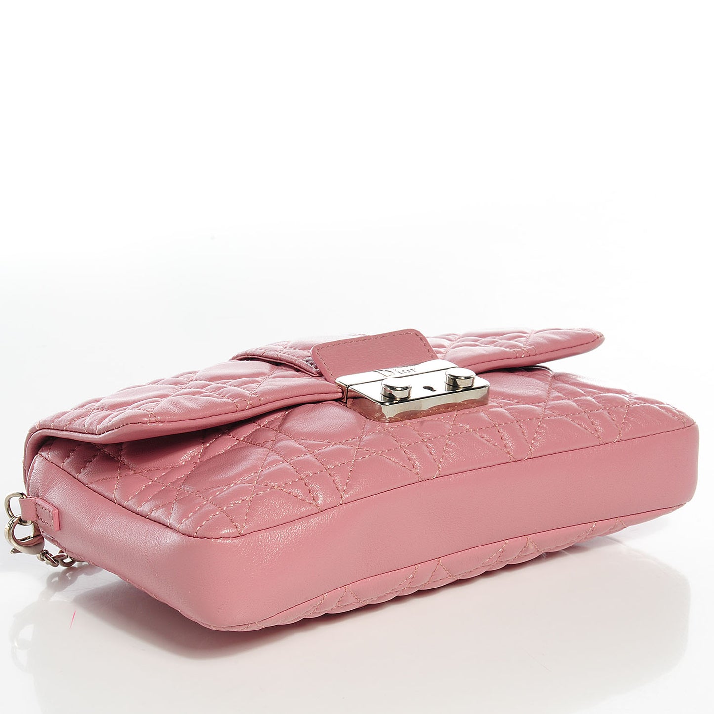 Lambskin Cannage New Lock Pouch Magnolia