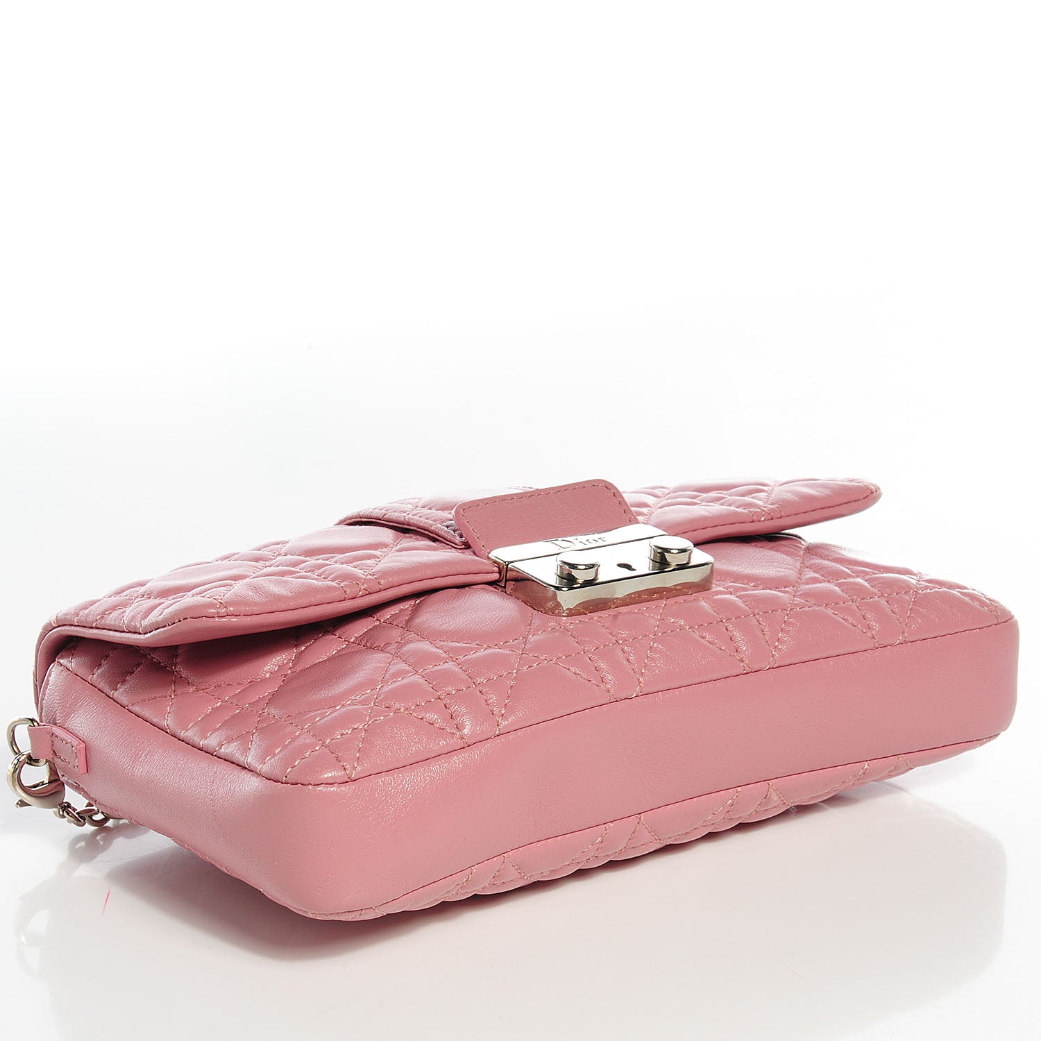 Christian Dior Lambskin Cannage New Lock Pouch Magnolia 4 of 9