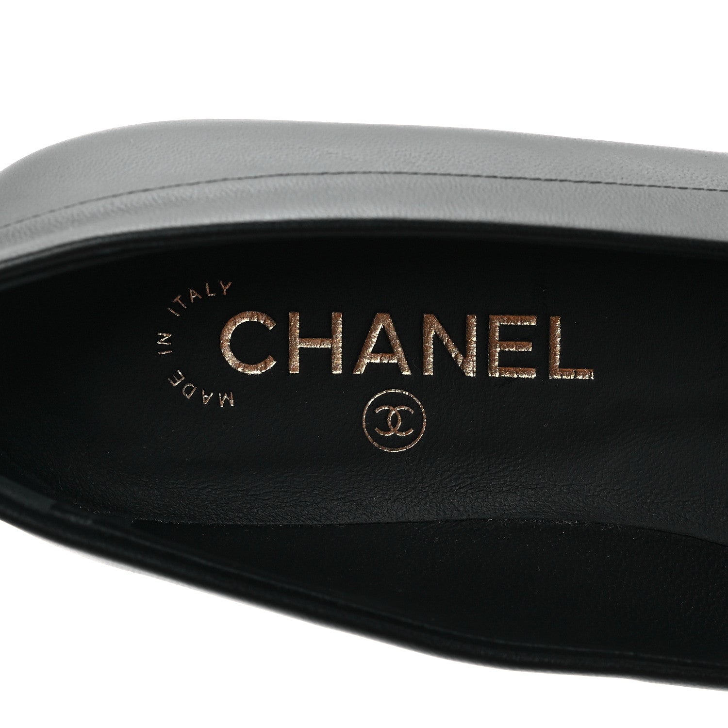 Chanel Patent Calfskin Lambskin Crystal CC Loafers 37.5 Black 8 of 9