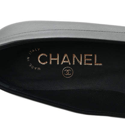 Chanel Patent Calfskin Lambskin Crystal CC Loafers 37.5 Black 8 of 9
