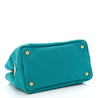 Prada Canapa Small Logo Tote Pavone 4 of 10