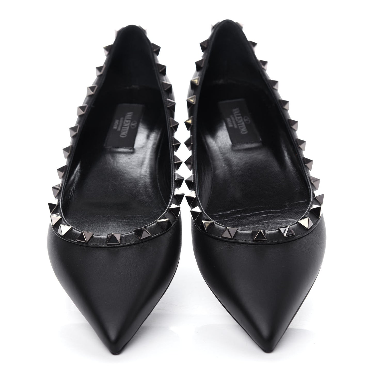 Nappa Rockstud Ballerina Flats 37 Black