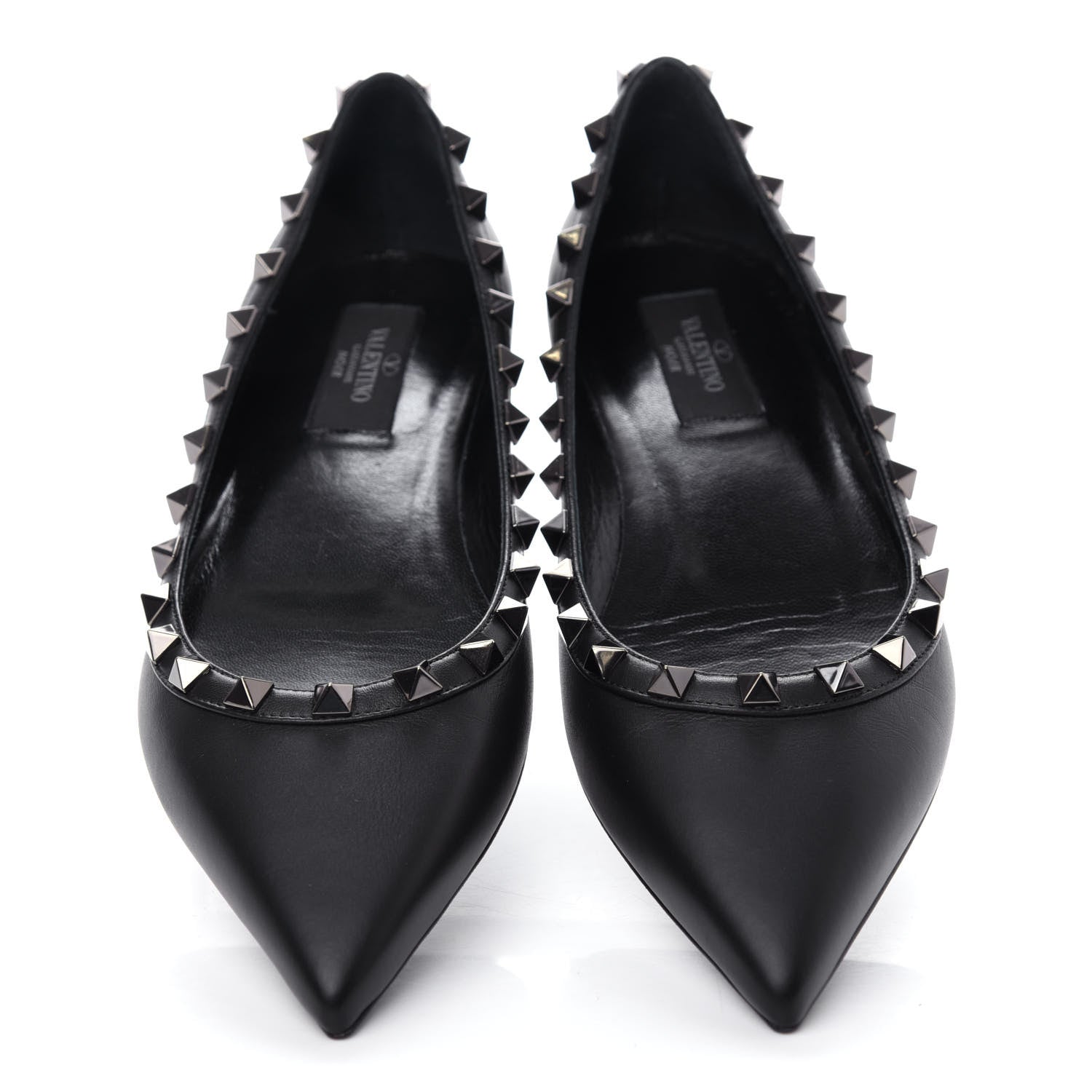 Valentino Garavani Nappa Rockstud Ballerina Flats 37 Black 5 of 10