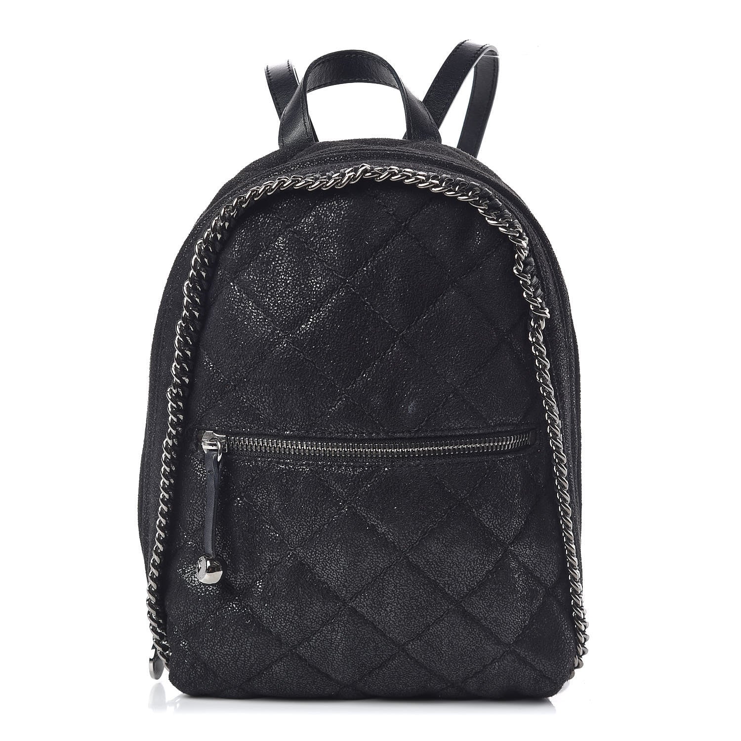 Stella McCartney Shaggy Deer Quilted Mini Falabella Backpack Black 1 of 10
