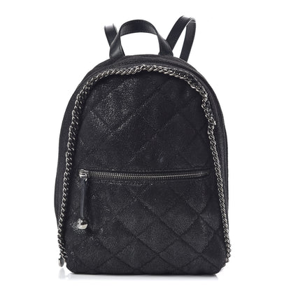 Stella McCartney Shaggy Deer Quilted Mini Falabella Backpack Black 1 of 10