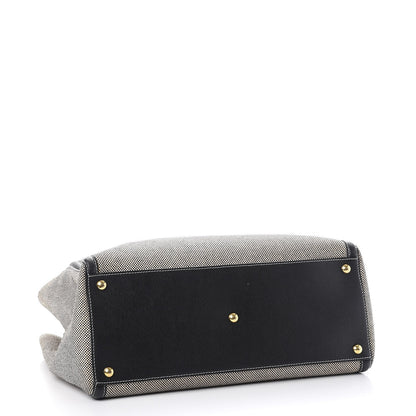 Fendi Canvas Vitello Regular 2Jours Tote Bianco Black 5 of 11