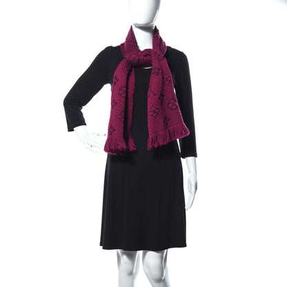 Louis Vuitton Wool Silk Logomania Scarf Cherry 2 of 4