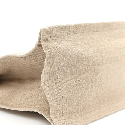 Saint Laurent Linen Calfskin Small Rive Gauche Tote Greggio Natural 9 of 12