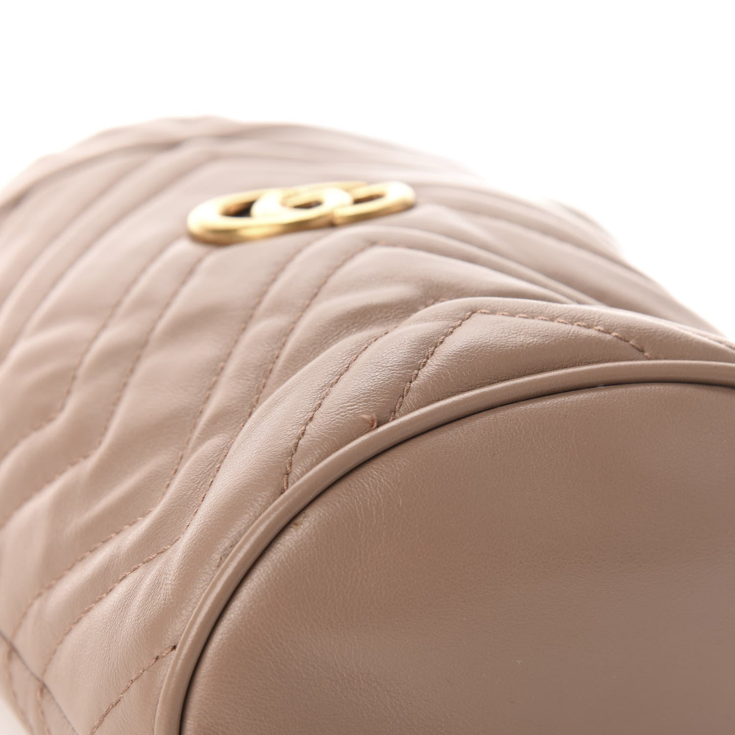 Gucci Calfskin Matelasse Mini GG Marmont 2.0 Bucket Bag Porcelain Rose 13 of 14