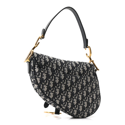 Christian Dior Oblique Saddle Bag Blue 3 of 10