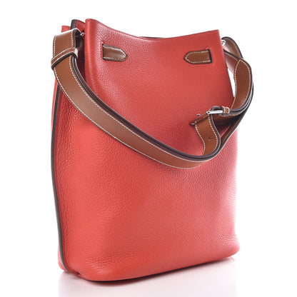 Hermes Taurillon Clemence Barenia So Kelly 22 Rouge Pivoine Fauve 3 of 9