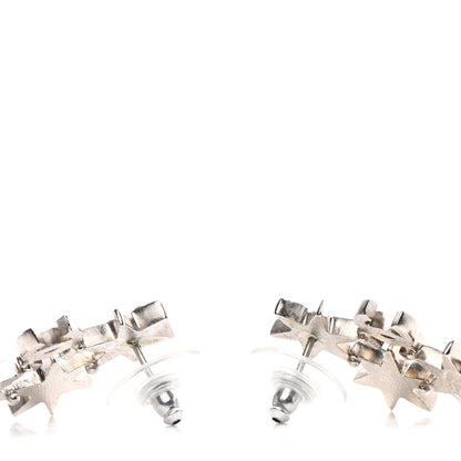 Chanel Crystal CC Star Earrings Silver 3 of 4