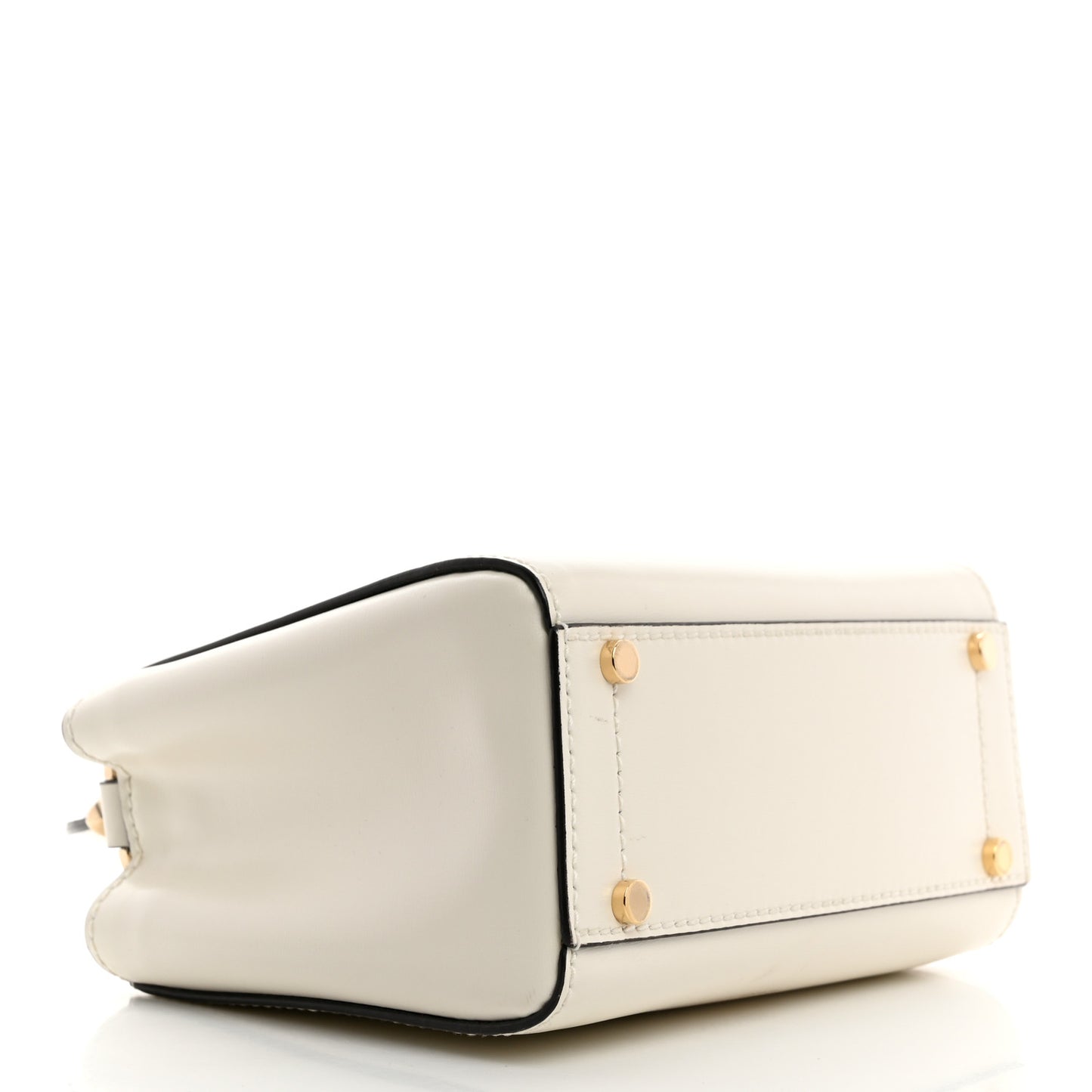 Calfskin Mini Varenne Top Handle Satchel White