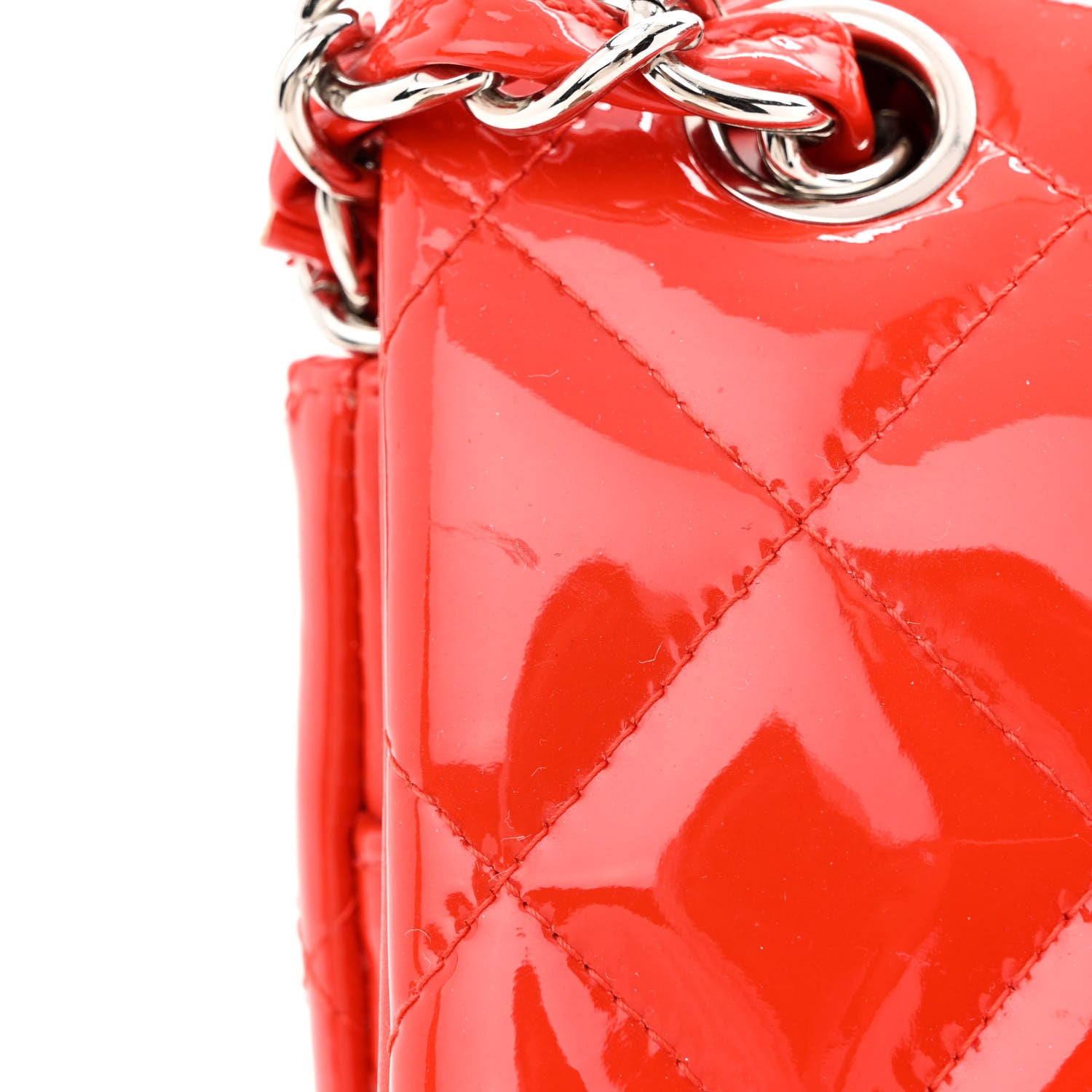 Chanel Patent Calfskin Quilted Jumbo Double Flap Red 12 of 14