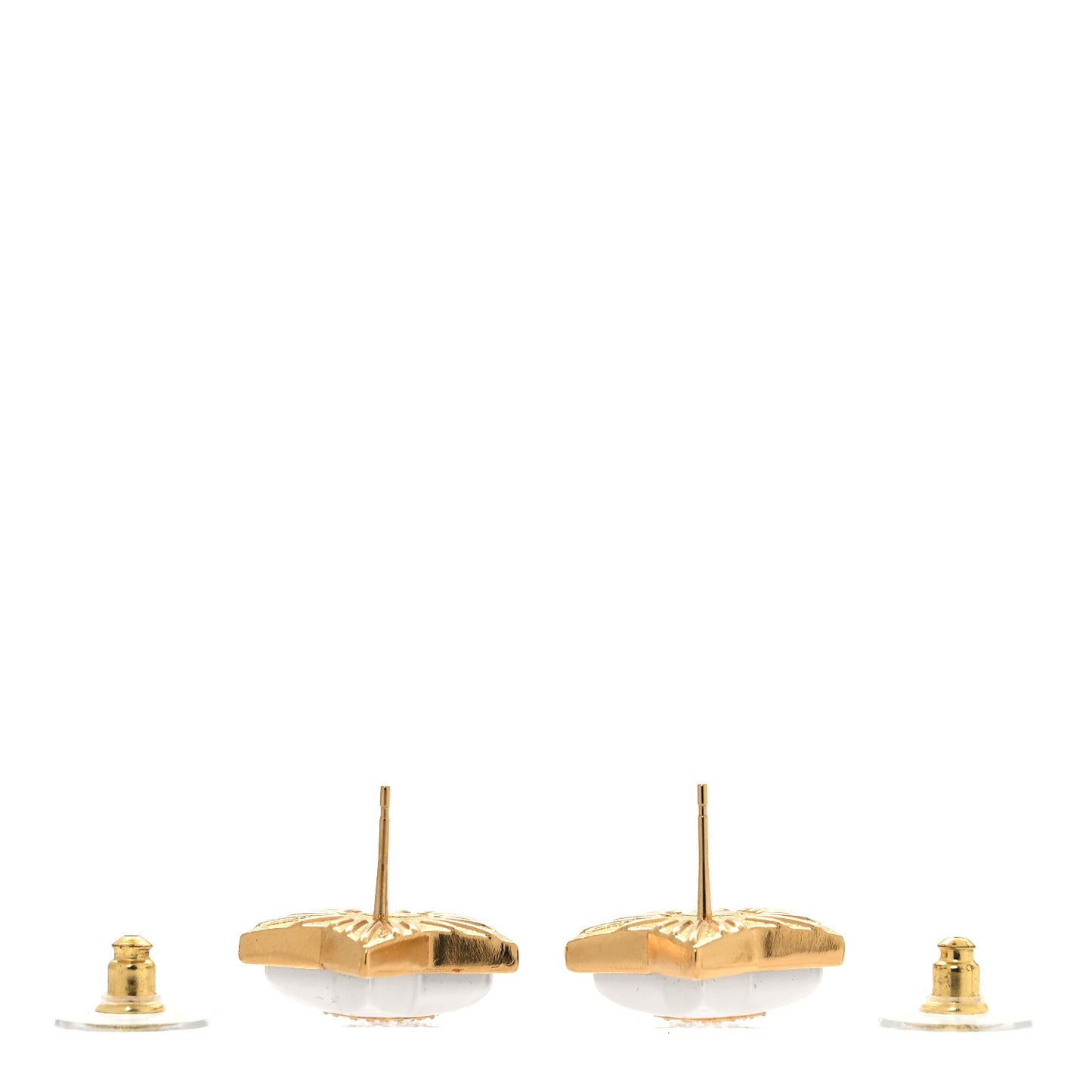 Pearl Crystal CC Star Earrings Gold