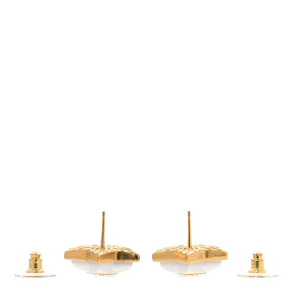 Chanel Pearl Crystal CC Star Earrings Gold 3 of 5