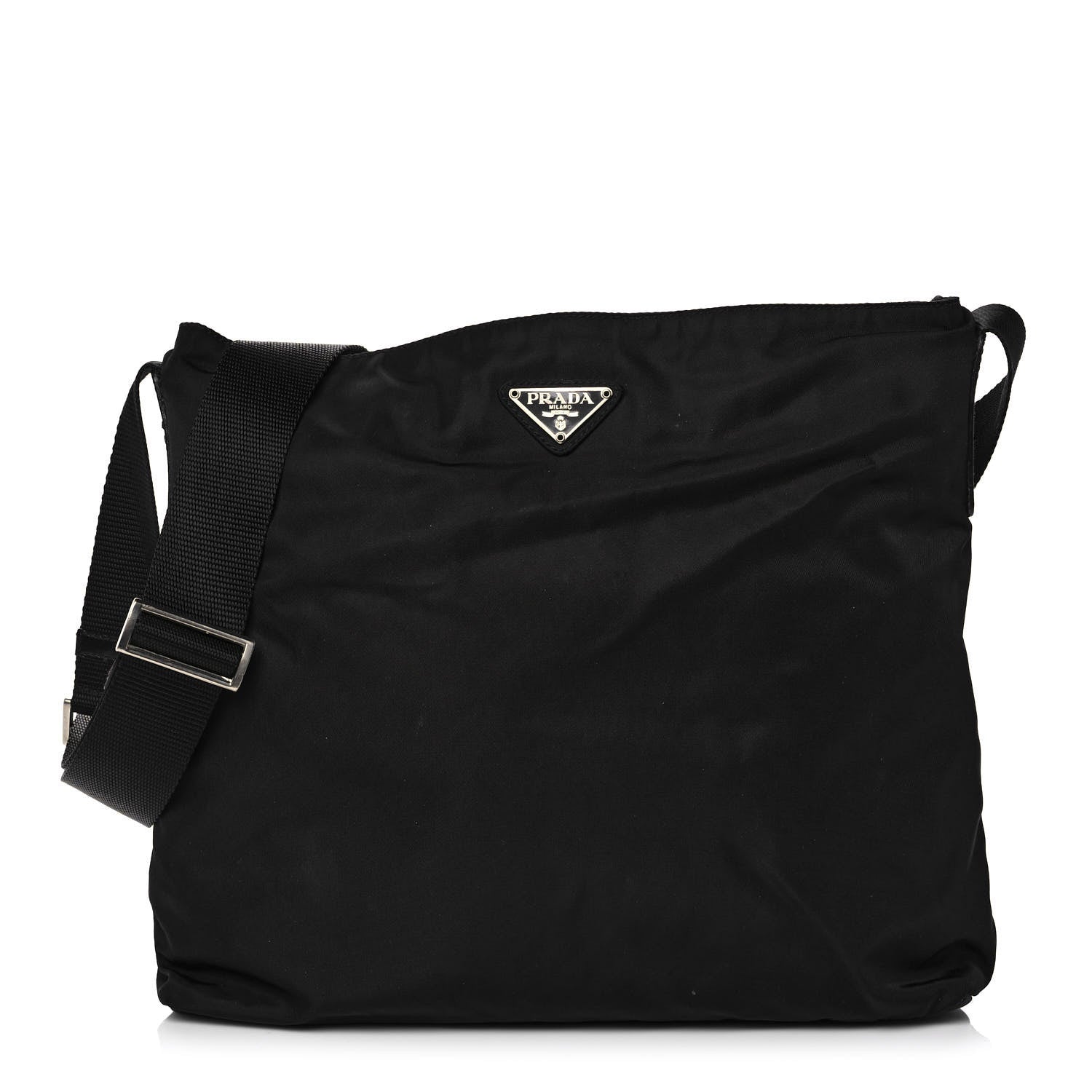 Prada Nylon Saffiano Flat Messenger Bag Black 1 of 10