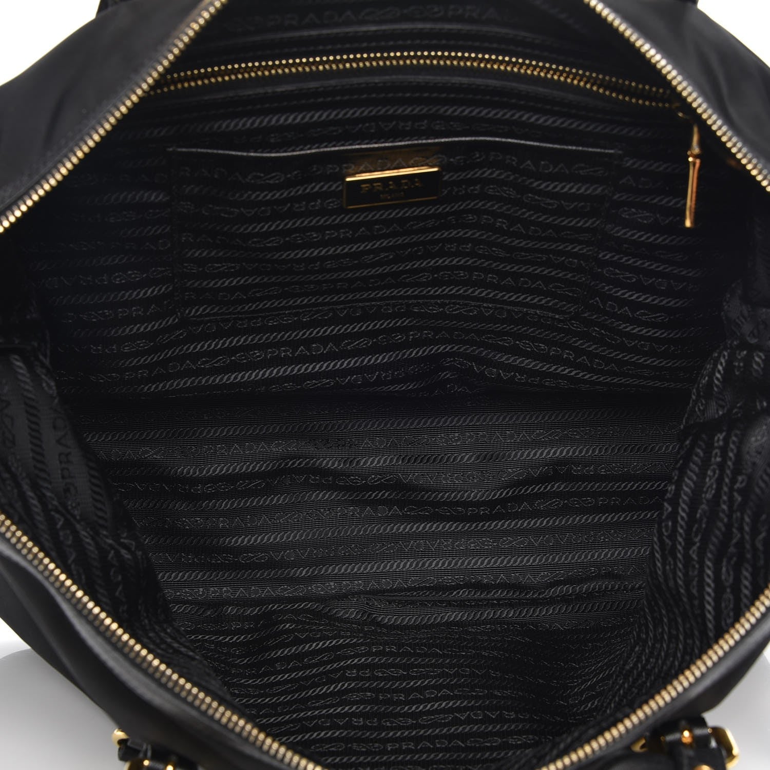Prada Tessuto Nylon Saffiano Tote Nero Black 6 of 10
