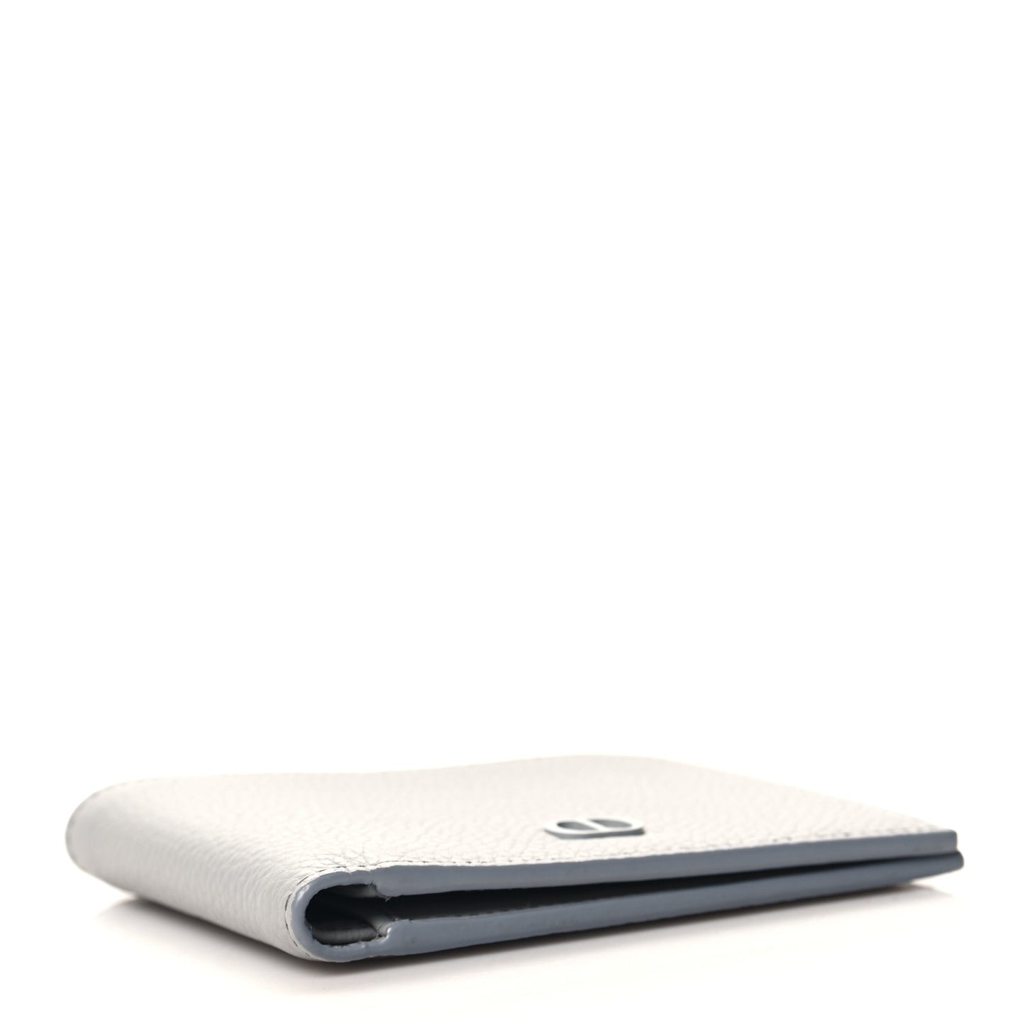 Grained Calfskin CD Icon Bifold Wallet Deep Grey