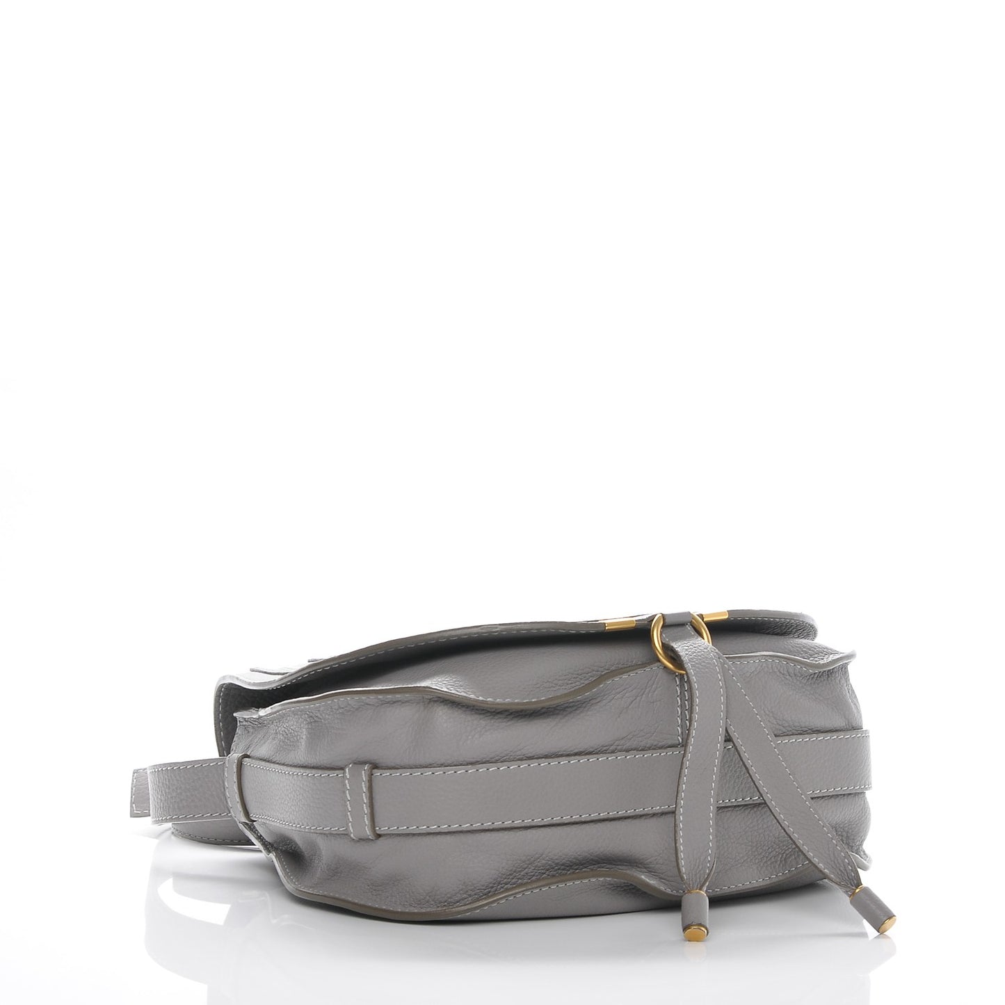 Calfskin Medium Marcie Round Crossbody Bag Cashmere Grey