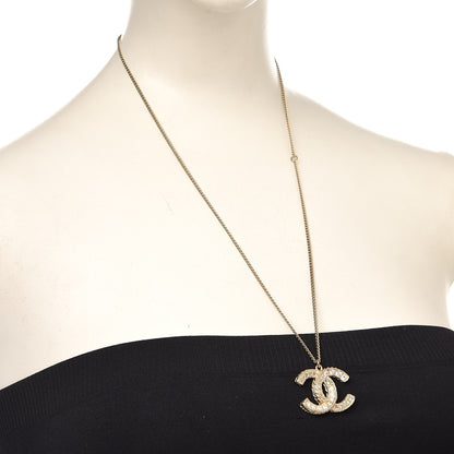 Chanel Crystal Enamel CC Necklace Light Gold 2 of 6