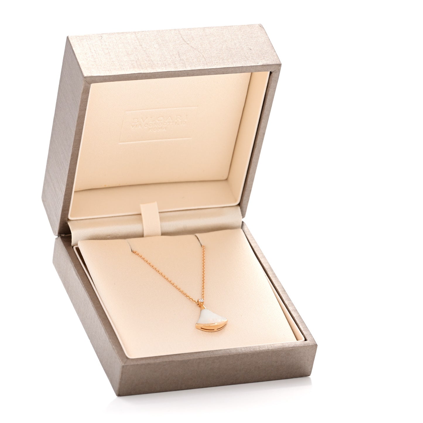 18K Rose Gold Diamond Mother of Pearl Small Divas' Dream Pendant Necklace