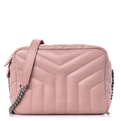 Saint Laurent Calfskin Y Quilted Monogram Small Loulou Camera Pale Pink 1 of 13