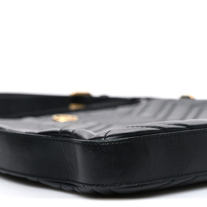 Gucci Calfskin Matelasse GG Marmont Flat Messenger Bag Black 9 of 11