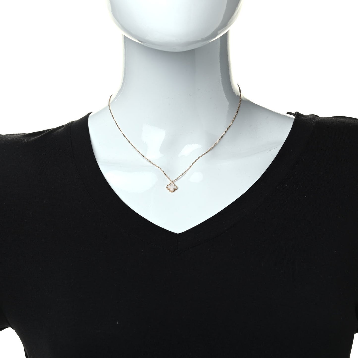 18K Yellow Gold Mother of Pearl Sweet Alhambra Pendant Necklace