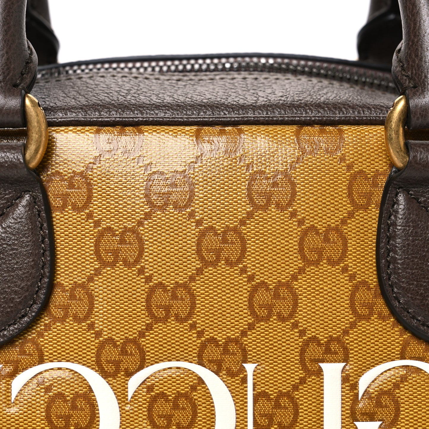 X ADIDAS Crystal Vintage Monogram Textured Dollar Calfskin Web Trefoil Logo Mini Bowling Bag Mid Natural Nut Off White New Acero