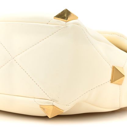 Valentino Garavani Nappa Large Roman Stud Shoulder Bag Ivory 7 of 12