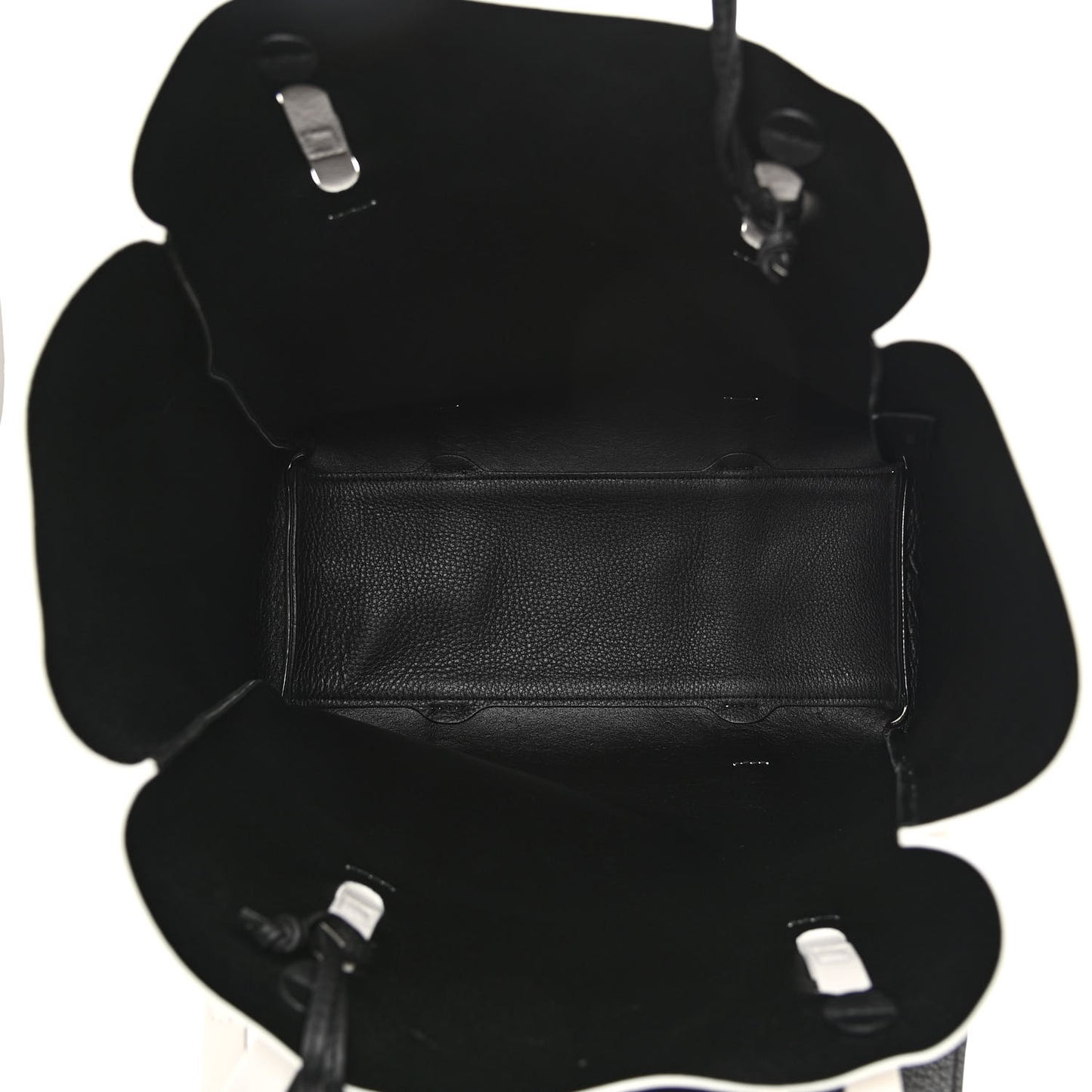 Smooth Calfskin Double Sided Small Everyday Tote Optic White Black