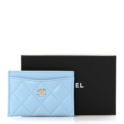 Chanel Caviar Quilted Card Holder Light Blue 12 of 12