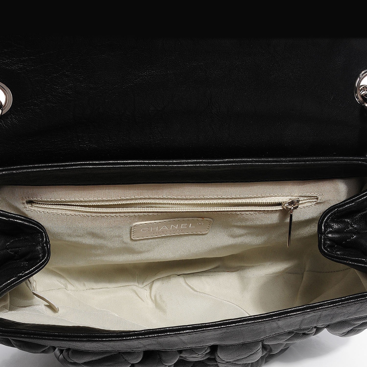 Chanel Crumpled Lambskin Chain Around Medium Messenger Black 7 of 7