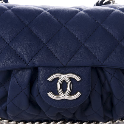 Chanel Washed Lambskin Quilted Mini Chain Around Messenger Blue 8 of 8