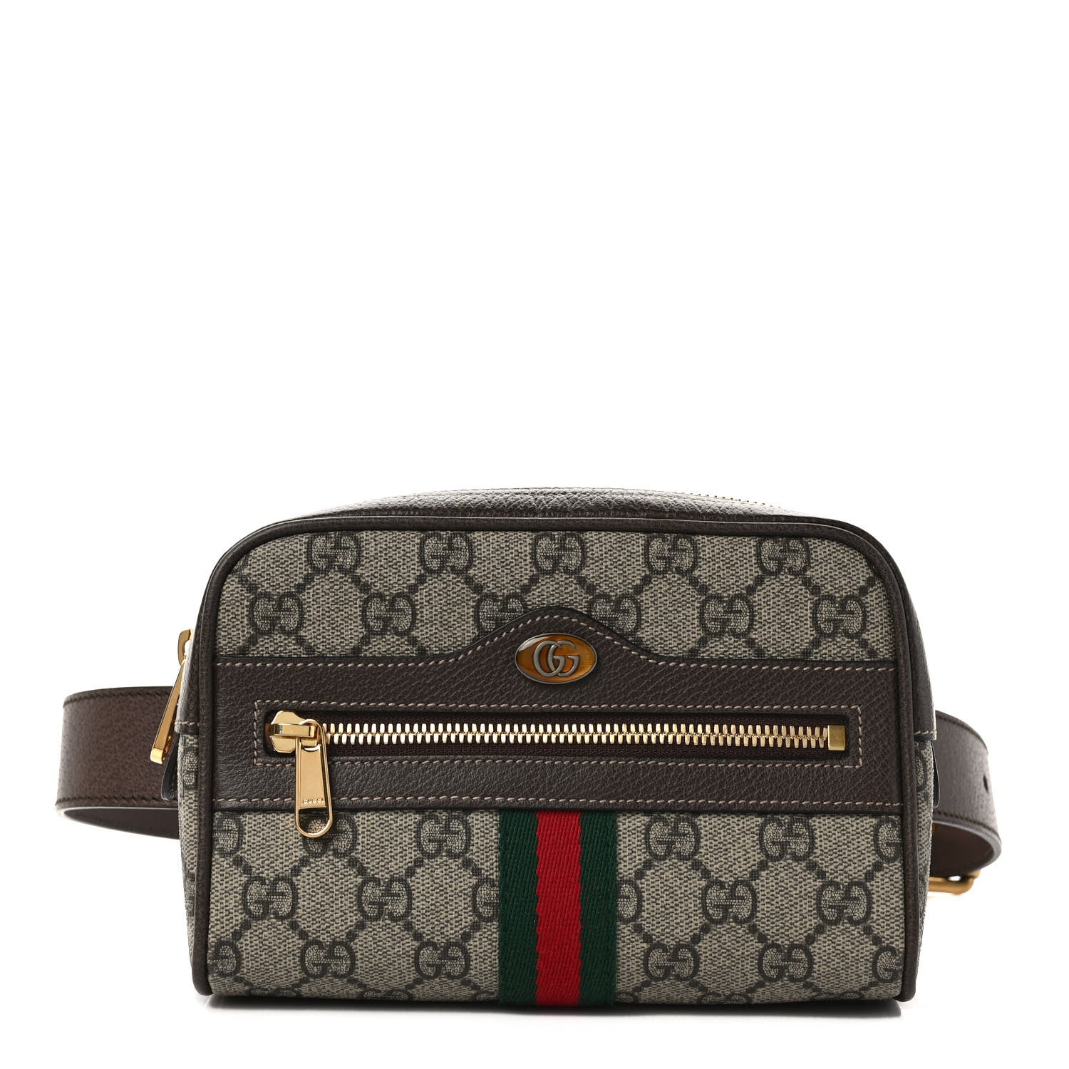 Gucci GG Supreme Monogram Web Small Ophidia Belt Bag 80 32 Dark Brown 1 of 10