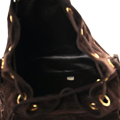 Chanel Suede CC Drawstring Backpack Brown 13 of 15