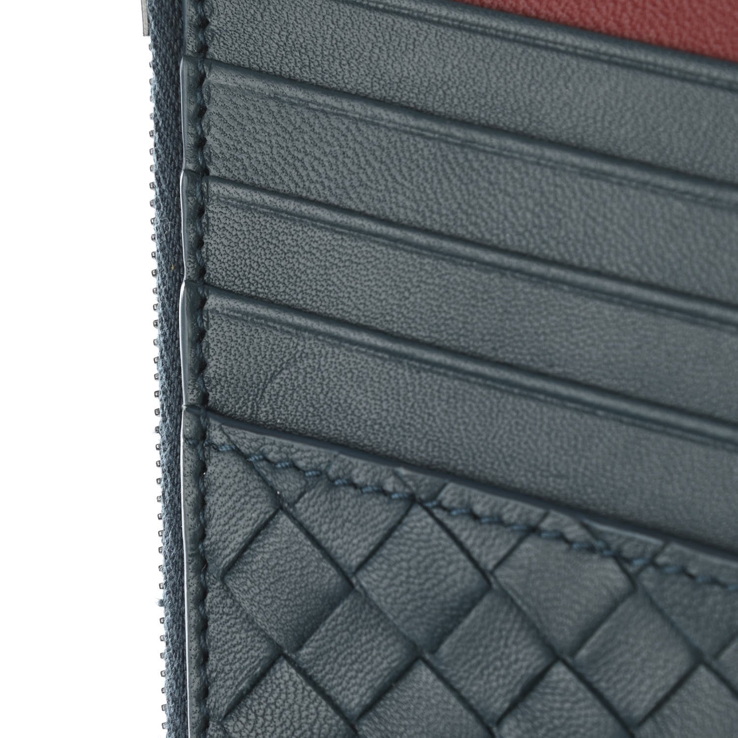Bottega Veneta Nappa Intrecciato Zip Card Case Denim 9 of 10