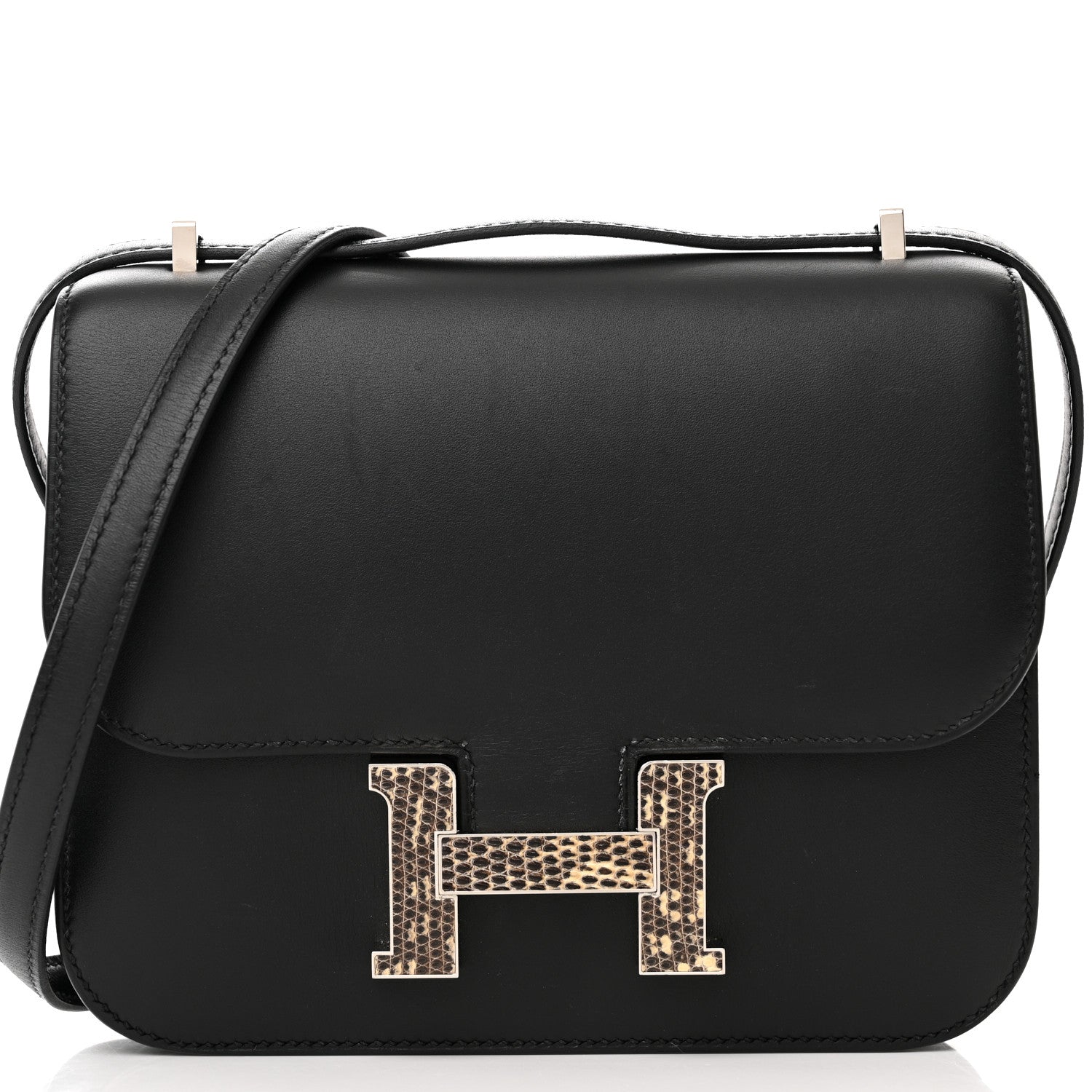 Hermes Veau Monsieur Lizard Constance 18 Black Ombre 8 of 12