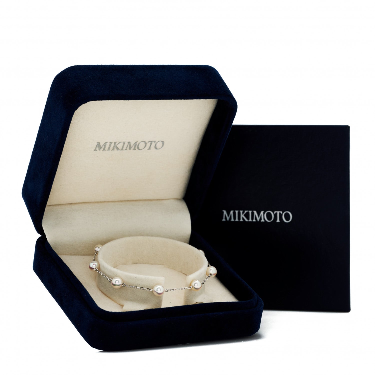Mikimoto 18K White Gold 5mm Akoya Pearl Station Bracelet 4 of 4