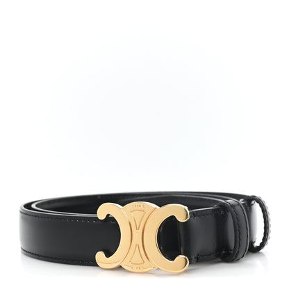 Celine Box Calfskin Medium 25mm Triomphe Belt 80 32 Black 1 of 6