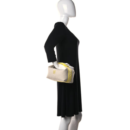 Hermes Canvas Small Bride-A-Brac Pouch Natural Jaune Citron 2 of 9
