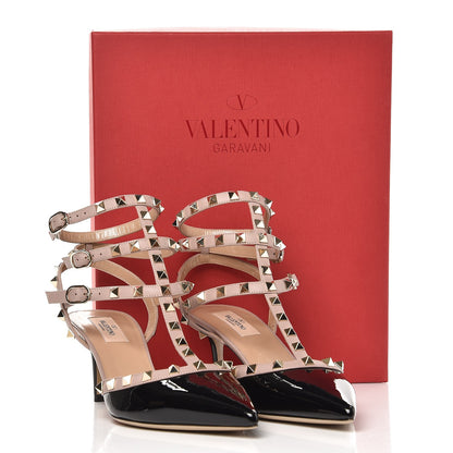 Valentino Garavani Patent Nappa Rockstud Ankle Strap 65mm Pumps 40 Black Poudre 9 of 9