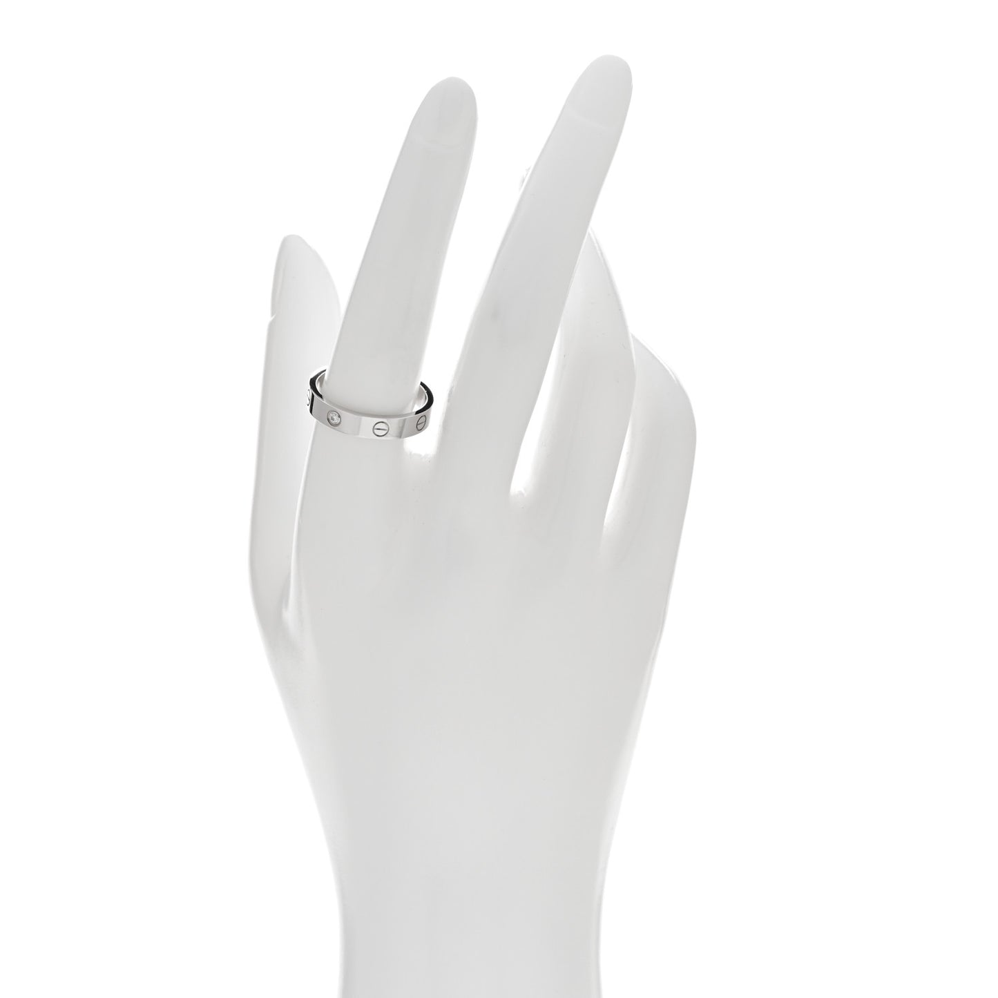 18K White Gold Diamond 4mm LOVE Wedding Band Ring 58 8.5