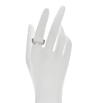 Cartier 18K White Gold Diamond 4mm LOVE Wedding Band Ring 58 8.5 2 of 5
