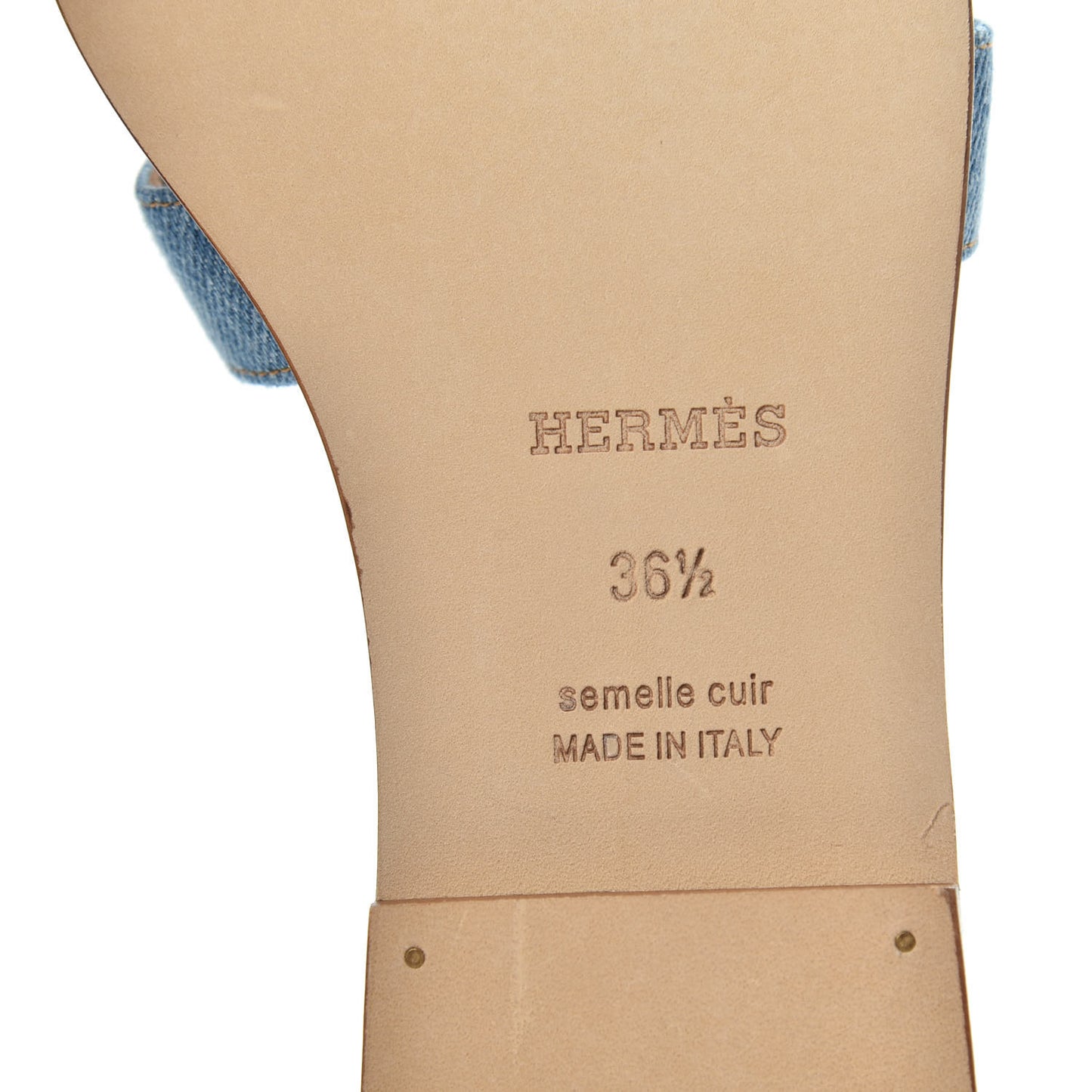 Denim Canvas Oran Sandals 36.5 Bleu Clair