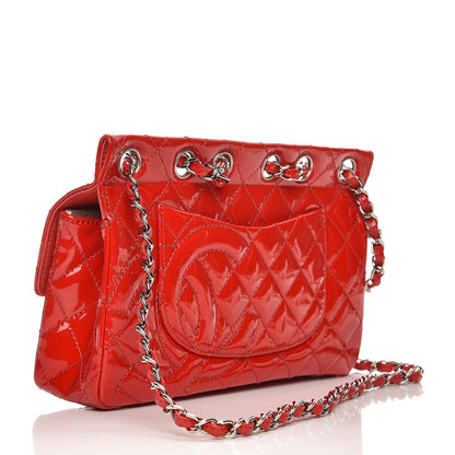 Chanel Patent Quilted Medium Diagonal CC Flap Red 3 of 10